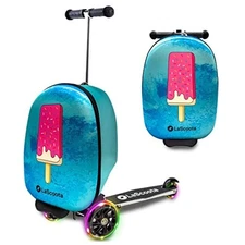 Scooter Suitcase, Foldable Scooter Luggage For Ages 3-14 - Ice Cream Graphic