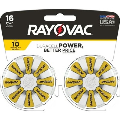 Rayovac Size 10 Hearing Aid Batteries (16 Pack) Size 10