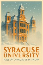 🎓 Syracuse University - Hall of Languages in Snow Poster ❄️ 24x36” - 200 GSM