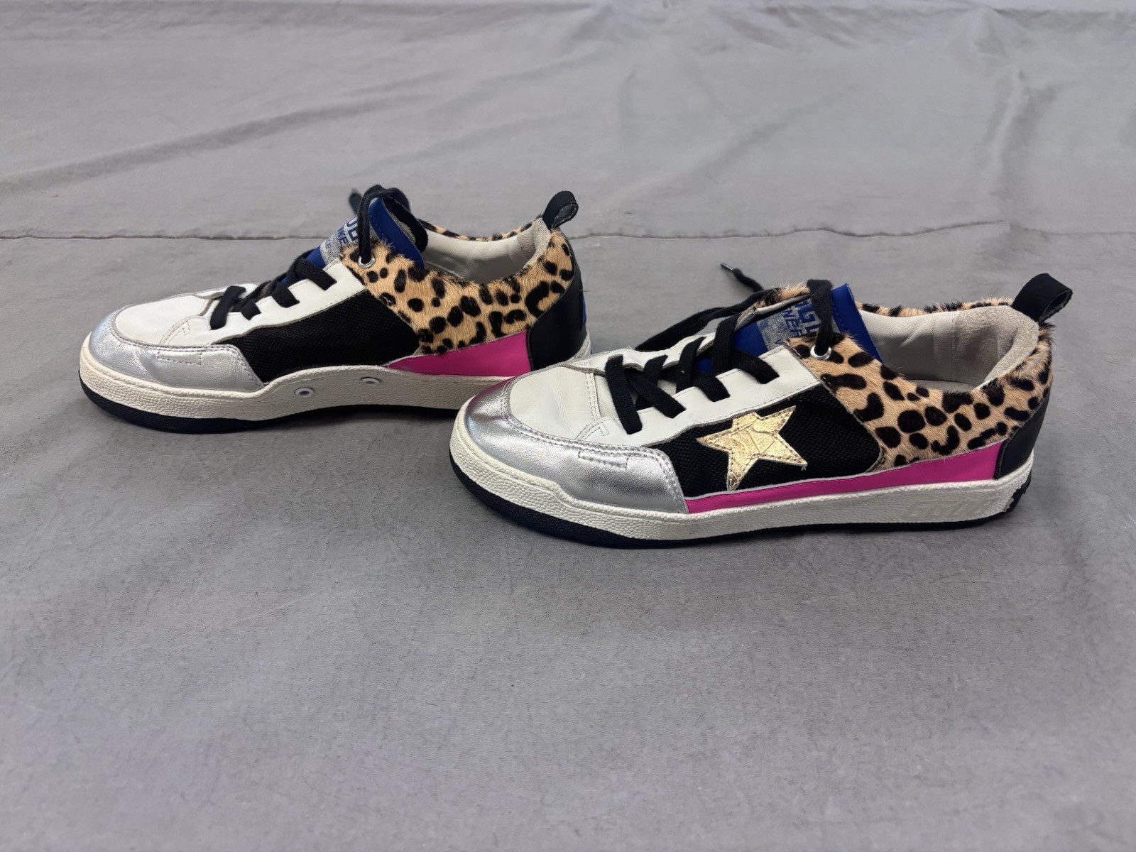 Gol Goose Yeah VCE Sneakers Donna 41 Leopardato Pony Hair Rosa Argento GGDB