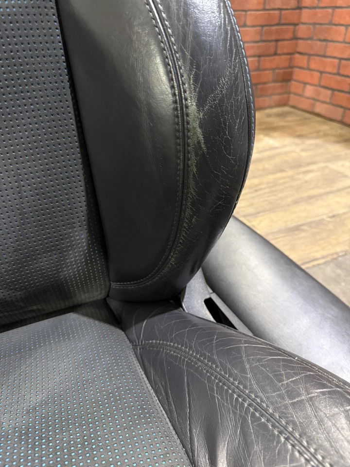 Juego de asientos térmicos de gamuza cuero punteado azul cosido Dodge Charger SRT8 05-10 OEM Foto 3 de 4