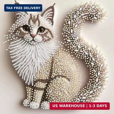 5D Cat Special Shape Diamond Art Kits for Adults Beginners, Animal Cat Diamond,,
