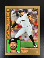 2019 Topps Series 1 PABLO LOPEZ RC 1984 INSERT GOLD PARALLEL #84R-PL MARLINS /50