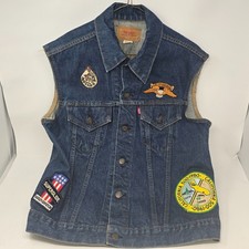 Vintage Levi's 70505 Vest Jacket Navy Blue Men's 1970's Pockets Denim