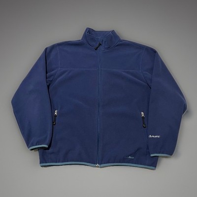 LL Bean Mens Blue Polartec Two Ply Fleece Full Zip Jacket Size L Hiking Outdoor