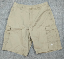 Nike Cargo Shorts Men M Beige Khaki Heavy Twill Y2K Vintage Hiking Casual