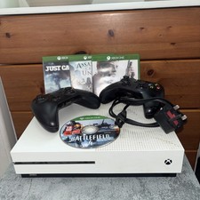 Xbox One S 500GB White Console w/ 2 Controllers, Power Supply & 4 Games