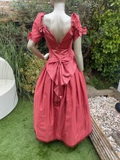 Vintage 80’s  burnt orange bridesmaid Victorian prom dress fit 6/8