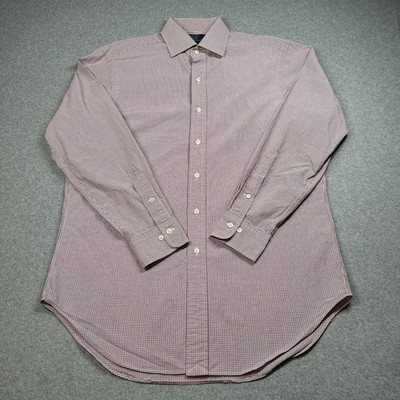 Polo Ralph Lauren Regent Classic Fit Shirt 15.5-33 M Red Blue Check Dress