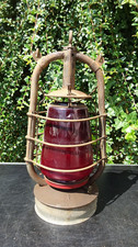 Alte Petroleum Lampe Bat 2850 rotes Glas