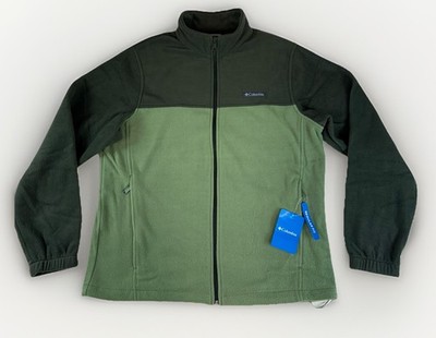 NWT Columbia Jacket Men s Size L Green Mount Grant Fleece Full Zip Pockets
