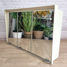 Vintage Plastic Bathroom Medicine Cabinet 3 Mirrored Doors Prop French Retro