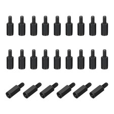 M3x10mm 6mm Male-Female Hex Standoff, 48pcs Carbon Steel PCB Standoffs, Black