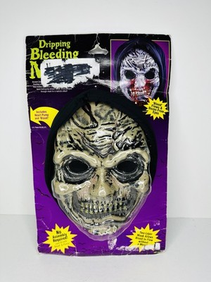 Vintage Fun World Ancient Zombie Dripping Bleeding Mask New Rare 