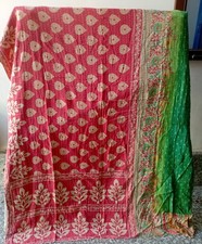 Patchwork Bedding Quilt Vintage Cotton Quilts Bedspread Indian Coverlet Throw