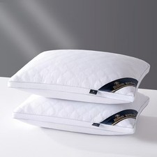 Image of 2 Luxury Hotel Quality Pillow Deep Sleep Neck Support Non Collapse Core Pillow