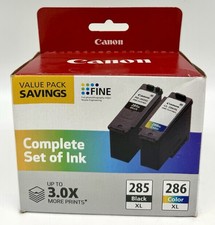 Genuine Canon 285XL Black / 286XL Color Ink OEM Cartridges Factory Sealed NEW