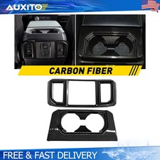 Carbon Fiber Rear Air Vent Outlet Cup Holder Cover Trim Fit For Ford F150 15-20