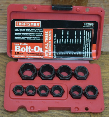 #ad Craftsman 10 Pc Damaged Bolt Nut Remover Set 952166 9 52166 $42.95