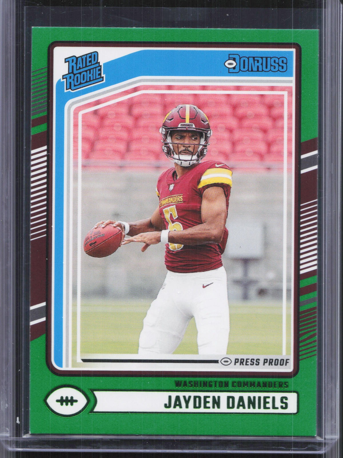 2024 Donruss #389 Jayden Daniels Press Proof Green