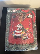 Bucilla Santa and Tree 15" x 40" Felt Tablerunner RARE Vintage Sealed Kit 83123
