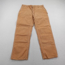 Carhartt Pants Mens 40x32 Brown B01 Dungaree Fit Double Knee Front Canvas USA