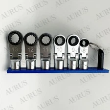 VIM Tools NORA150 6pc 12PT Nano Flex Offset Ratcheting NEW Set 3/8" Drive 8-13mm