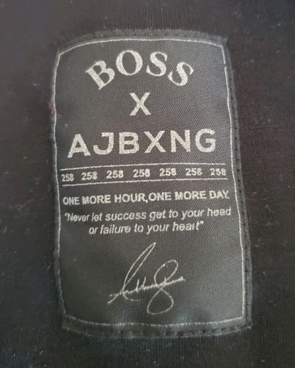 Hugo Boss x AJBXNG Black Hoodie Reflective Logo Chest Men's Sweatshirt image 6