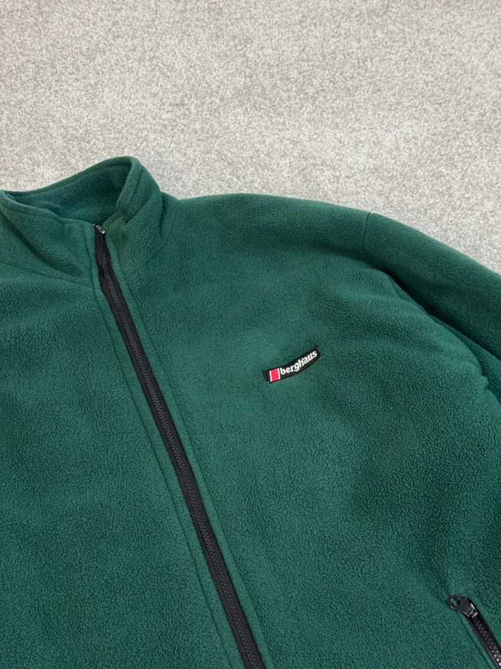 RARE Berghaus 90s Windstopper Fleece Green Padded Jacket made in England Size XL - Image 3 of 4