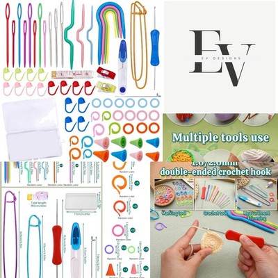 Complete 91-Piece Knitting Accessory Kit in Stylish Case - Perfect for Crafters