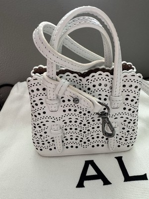 Alaia Mina Tote Laser Cut Leather Mini Authentic