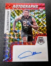 2022 Mosaic Rookie Auto Choice Fusion Red Yellow #83 Arnold Ebiketie Falcons