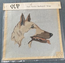 GERMAN SHEPHERD Hand Painted Needlepoint Canvas 14” x 14” VIP NEW #178