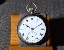 Interesting ANTIQUE Gun Metal Open Face SWiss POCKET Watch Movement signed RECO