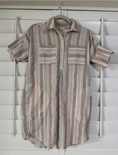 Madewell Women’s Size Small Sasha Stripe Linen & Cotton Popover Dress