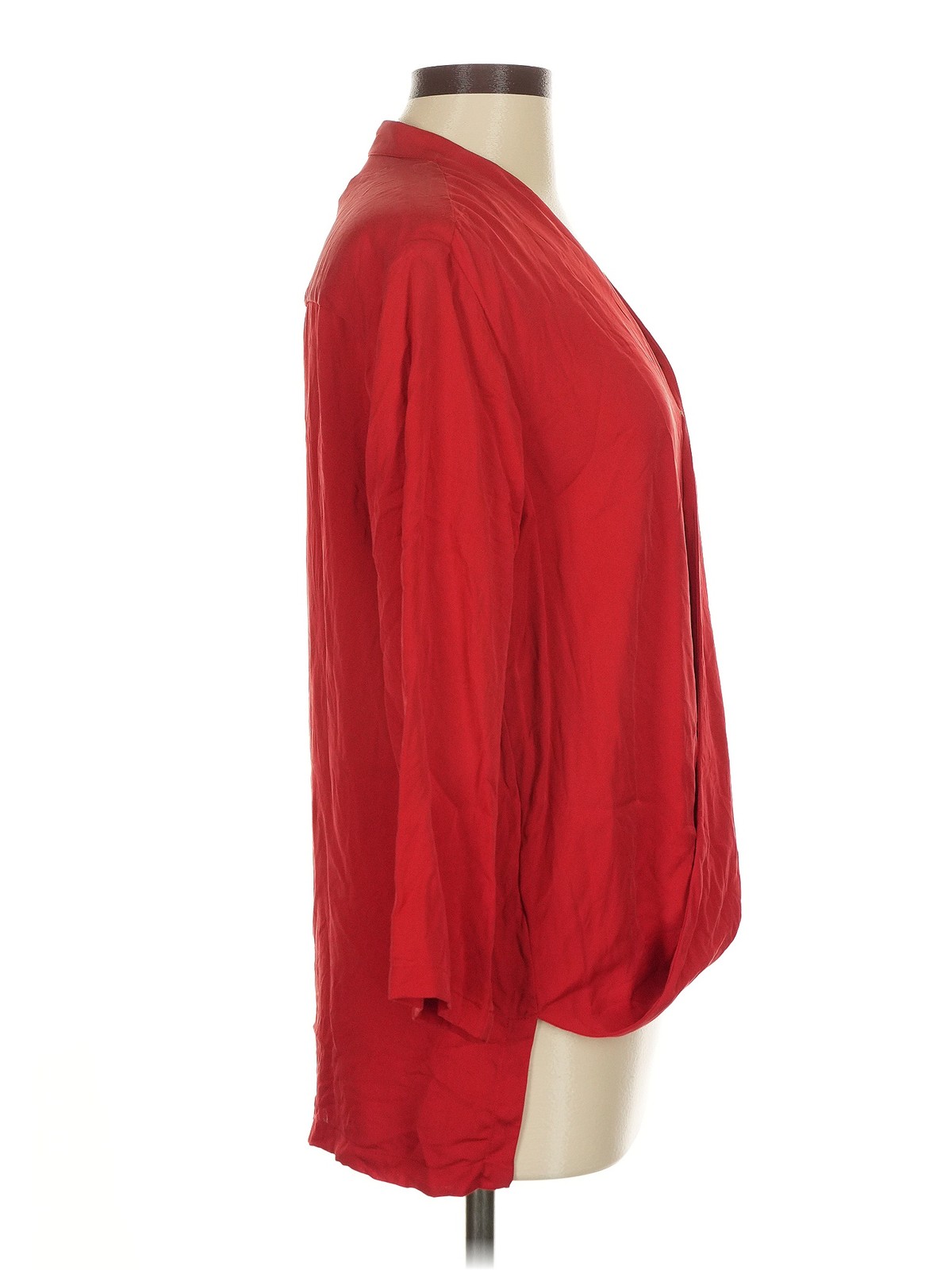MICHAEL Michael Kors Women Red 3/4 Sleeve Silk Top M thumbnail 3
