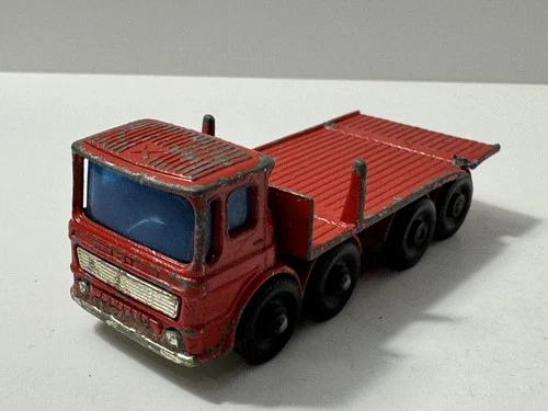 Vintage Matchbox No. 10 Pipe Truck Leyland Ergomatic Cab Red Lesney England