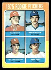 1975 Topps Baseball Card #615 Rookie Pitchers Dennis Leonard Tom Underwood. rookie card picture