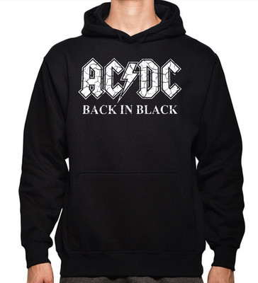 AC/DC Back in Black Rock Band Men's Black Hoodie