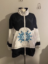Vintage Lavon Black & White Windbreaker South Western Jacket Sz L