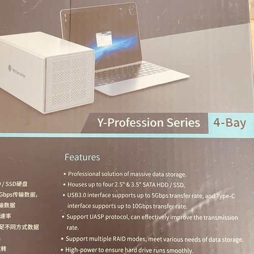 Yottamaster 4 Bay RAID Hard Drive Enclosure External 2.5" 3.5" SATA HDD USB3.0-B - Afbeelding 2 van 5