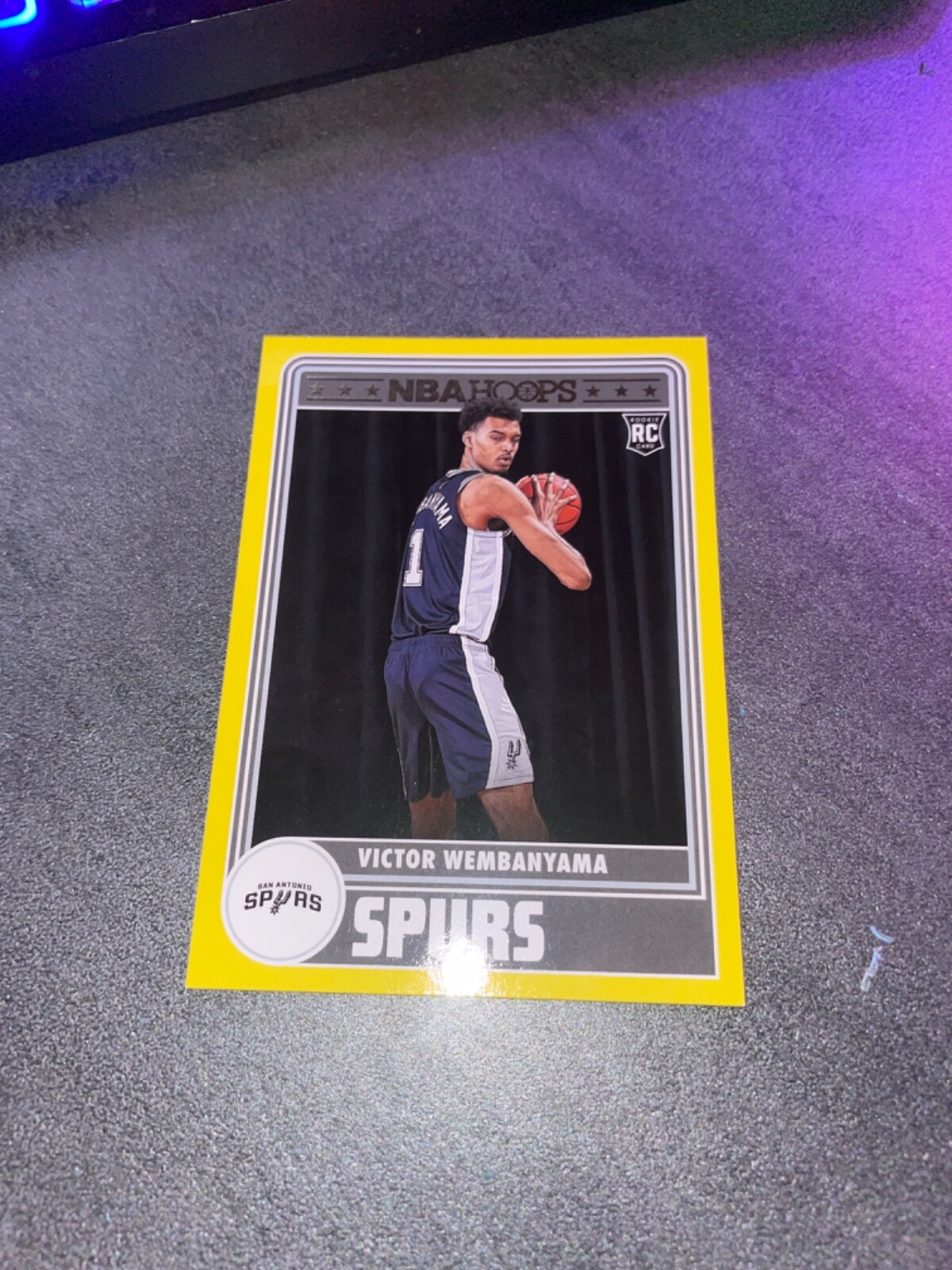 Victor Wembanyama 2023-24 Panini NBA Hoops Yellow Rookie PSA 10 #298 Spurs RC