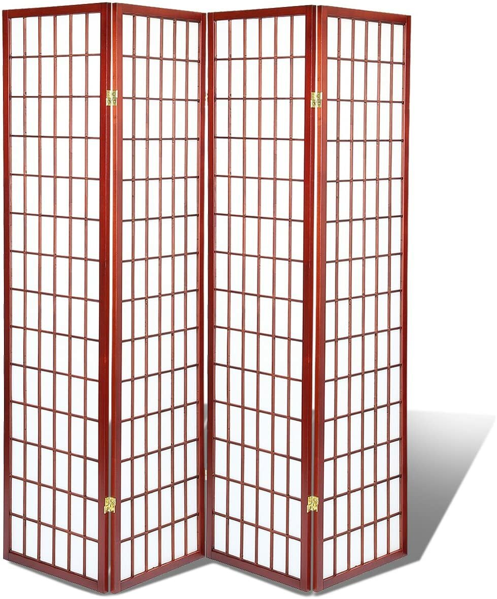 Magshion Oriental Room Divider Hardwood Shoji Screen (BlindsWhite, 34