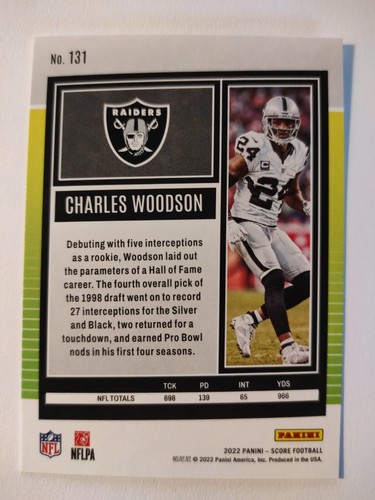NFL Trading Card Football Charles Woodson Oakland Raiders 2022 Panini Score - Bild 2 von 2