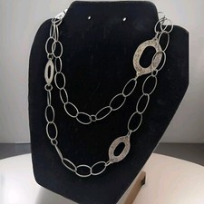 SILPADA N1506 Retired Sterling Silver Oval Link LONG Necklace 35'' Long D175