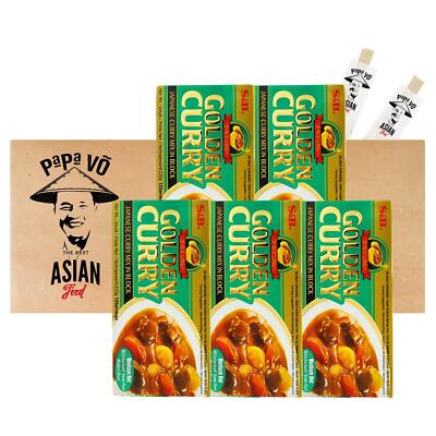 S&B Japanisches Curry MEDIUM Hot 5x220g Golden Curry Japanese Curry Mix mittelsc