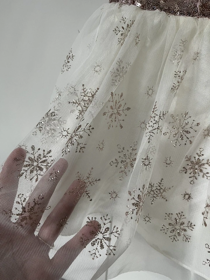 Jona Michelle Sparkling Rose-Gold Holiday Snowflake Dress Size 2T - Изображение 3 из 4