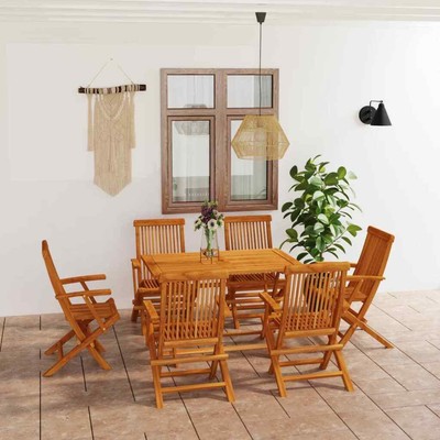 Garten Essgruppe Gartenmöbel Set Sitzgruppe Garnitur Massivholz Teak vidaXL