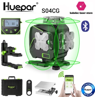 Niveau Laser Huepar W04CG 4D Vert Support Electrique Rotatif Sur
