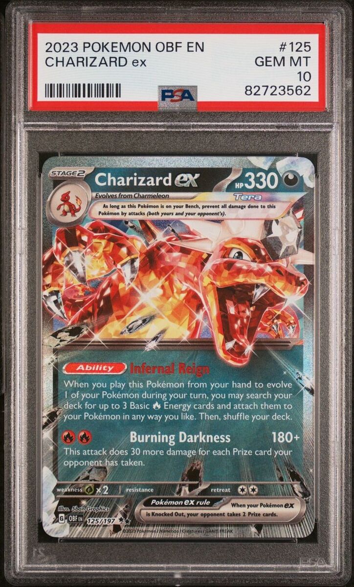 PSA MINT 10 Charizard EX 125/197 Pokemon 2023 Obsidian Flame PSA MINT 10 Charizard EX 125/197 Pokemon 2023 Obsidian Flame